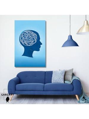 Tekli Dikey Kanvas Psikoloji Poliklinik Tablosu Kafası Karışık Insan