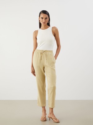 Lc Waikiki Yeni Sezon Beli Lastikli Dokulu Kadin Pantolon - S5R782Z8