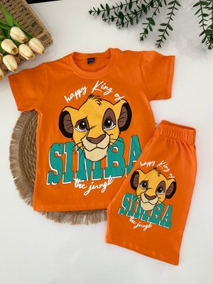 Aslan Figürlü Şort-Tshirt Erkek Çocuk Ikili Takım