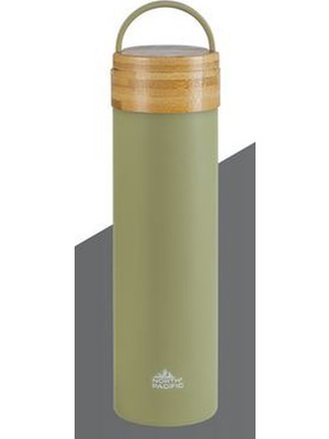 North Pacific North Paci Fic 580 cc Bambu Kapaklı Cam Matara Taşınabilir ve Sızdırmaz Tasarım ile Günlük Kullanım İçin İdeal