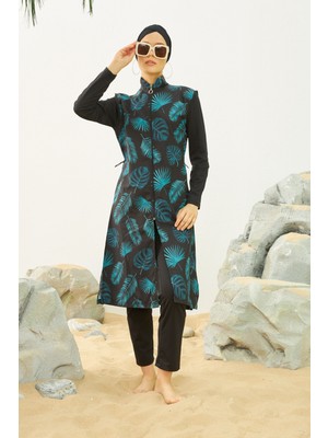 Büyük Beden Tam Kapalı Battal Tesettür Mayo 3429-30 SIYAH02