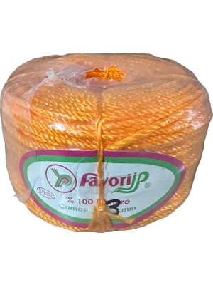 Favori Ip Halat FH03 Pp Naylon Burgulu Örgü Çamaşır Ipi - Turuncu - 100 Metre - 1 Adet
