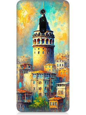 Xiaomi Mi 9t Uyumlu Galata’da Renkli Işıklar  Desenli Silikon Kılıf