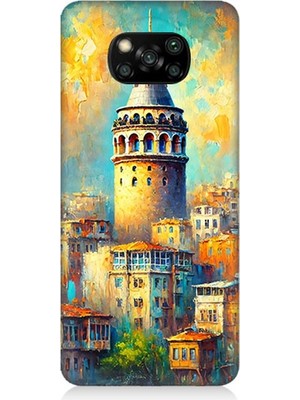 Xiaomi Poco X3 Uyumlu Galata’da Renkli Işıklar  Desenli Silikon Kılıf