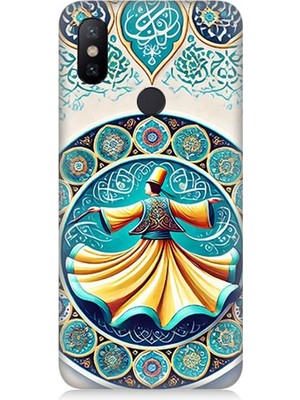 Xiaomi Redmi Note 6 Pro Uyumlu Çini Motifli Semazen Figürü  Desenli Silikon Kılıf