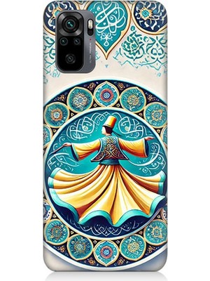 Xiaomi Redmi Note 10 Uyumlu Çini Motifli Semazen Figürü  Desenli Silikon Kılıf