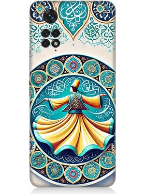 Xiaomi Redmi Note 11 Uyumlu Çini Motifli Semazen Figürü  Desenli Silikon Kılıf