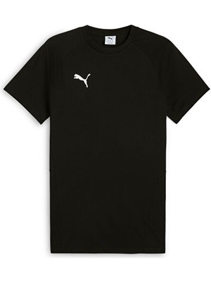 Puma Teamevostripe Tee Erkek Futbol Antrenman Tişörtü 65995303 Siyah