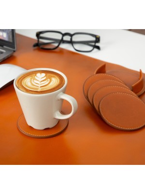 Velnera Divine Cup Deri Bardak Altlığı Seti