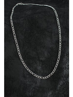 316L Çelik Klasik Figaro Zincir Model Gümüş Renk Erkek Kolye