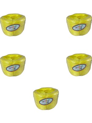 Favori Ip Halat FH03 Pp Naylon Burgulu Örgü Çamaşır Ipi - Sarı - 100 Metre - 5 Adet