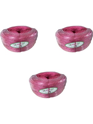 Favori Ip Halat FH03 Pp Naylon Burgulu Örgü Çamaşır Ipi - Pembe - 100 Metre - 3 Adet