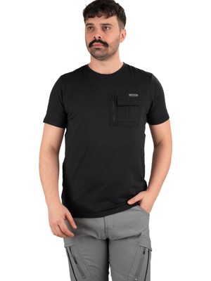 Taktik Cepli Erkek Tişört - Siyah | Outdoor & Güvenlik Stil