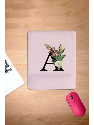Karmat A Harfi, Isim Özel Mousepad, A Harfi Desenli Bilek Destekli, Konforlu Mousepad,