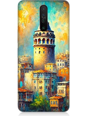 Xiaomi Poco X2 Uyumlu Galata’da Renkli Işıklar  Desenli Silikon Kılıf