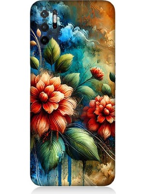Xiaomi Poco M3 Pro Uyumlu Kırmızı Çiçek ve Tomurcuklar  Desenli Silikon Kılıf