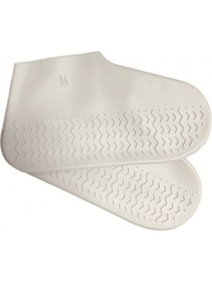 Vanch Silikon Ayakkabı Kılıfı Kaymaz Su Kir Geçirmez  M Beden Beyaz