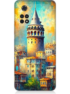 Xiaomi Poco M4 Pro Uyumlu Galata’da Renkli Işıklar  Desenli Silikon Kılıf