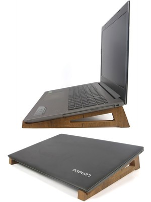 Ahşap Laptop Tutucu Notebook Standı Macbook Yükseltici 13" 14" 15" 16" 17"