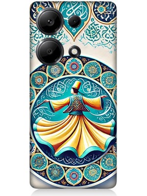 Xiaomi Redmi Note 13 Pro 4g Uyumlu Çini Motifli Semazen Figürü  Desenli Silikon Kılıf