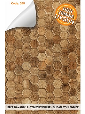 Code 98 Suya Dayanıklı Mutfak Banyo Zemin Mermer Mobilya Fayans Folyo Kaplama (Laminasyonlu)