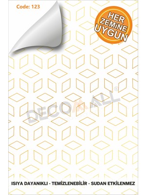 Code 123 Suya Dayanıklı Mutfak Banyo Zemin Mermer Mobilya Fayans Folyo Kaplama (Laminasyonlu)