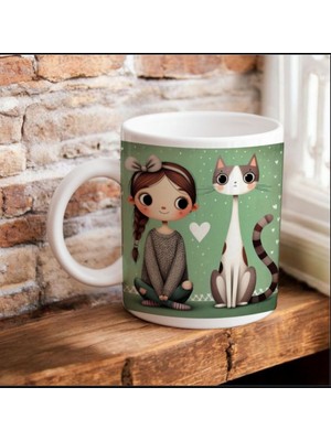 Kupa Bardak Komik Kiz KEDİ