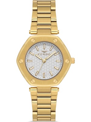 Ferro FL43006A-B Quartz Çelik Altın Rengi 32 mm Kadın Kol Saati