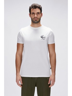 Pard Off-White Men's Printed T-Shirt 25.01.07.018-BEYAZ