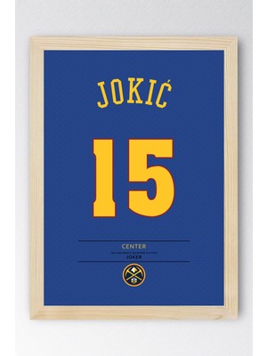Nikola Jokic Forma Çerçeveli Tablo - Nba Denver Nuggets Jersey