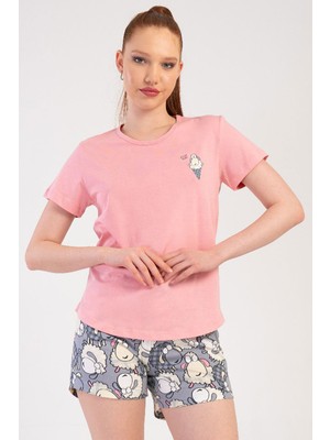 Pamuklu Kadın Kısa Kol Şortlu Pijama Takım
, 410100