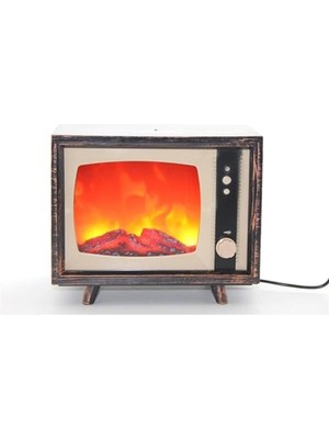 Tv Tasarımlı Ledli Şömine Lamba