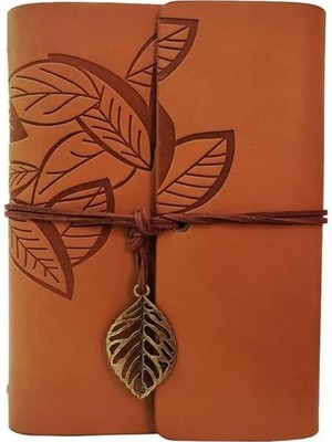 Deri Yaprak Desenli Defter