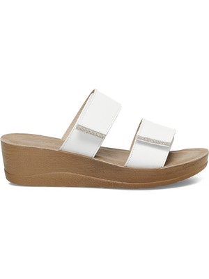 Polaris 407027.Z5FX Beyaz Kadın Terlik