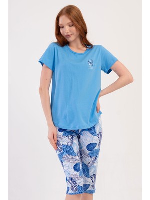 Pamuklu Kadın Kısa Kol Kaprili Pijama Takım
, 408150