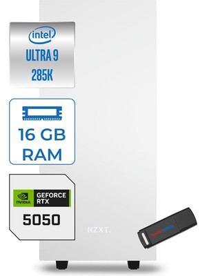 Zetta Minix H210 Intel Core Ultra 9 285K 16GB (6400MHZ) Ddr5 1tb 7100/6000MB/S SSD 8GB/RTX5050 Windows 11 Pro 750W Kompakt Oyun Render Bilgisayarı ZETM285K50P02