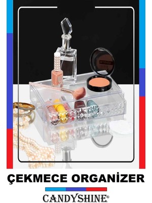 Elmas Desenli Büyük Boy Çekmece Organizer, Sert Mika Malzeme