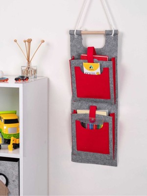 Beyaz Keçe Çok Amaçlı Kapı Arkası Organizer, Ev Dekorasyonu ve Düzenleme Aracı