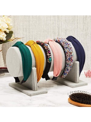 Kadife Ayaklı Krem Toka Stand 40 Cm, Şık ve Kullanışlı Dekor Aksesuarı