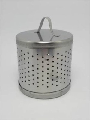 Büyük Metal Çaydanlık ve Demlik Içi Hazneli Çelik Silindir Süzgeç Kapaklı Kutu