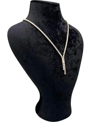 Şık Siyah Süet Kumaş Takı Sergileme Mankeni 29/22 cm