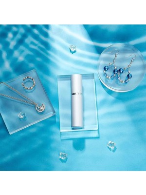 Şeffaf Akrilik Bloklar, Yuvarlak ve Kare Seti, El Sanatları Için, Beyaz Renk