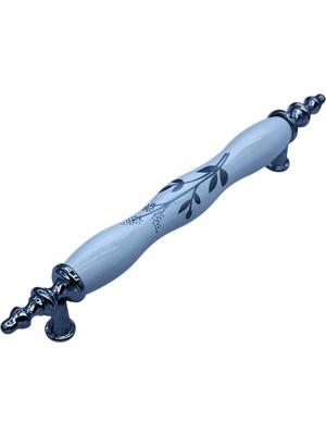 Deyhome 128MM (12.8cm) Ölçüsünde Zeytindalı Kulp Mobilya Mutfak Çekmece Kapak Kulbu Polimer Alaşım Beyaz Renk