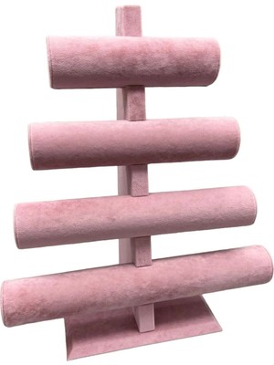 Yumuşak Süet Kumaş Dört Kademeli Bileklik ve Saat Sergileme Standı