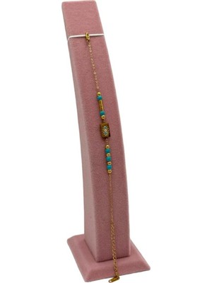 Pembe Dik Bileklik Standı 23 Cm, Şık ve Kullanışlı Aksesuar Düzenleyici