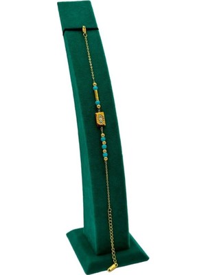 Yeşil Dik Bileklik Standı, 23 Cm, Şık ve Kullanışlı Sergileme Çözümü
