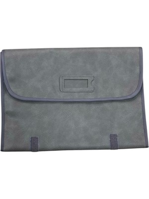 Gri Deri Kumaş 69/33 cm Kolye Zincir Sergileme Seyahat Çantası