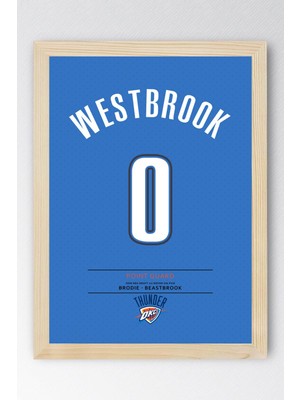 Russell Westbrook Forma Çerçeveli Tablo - Nba Oklahoma City Thunder Jersey