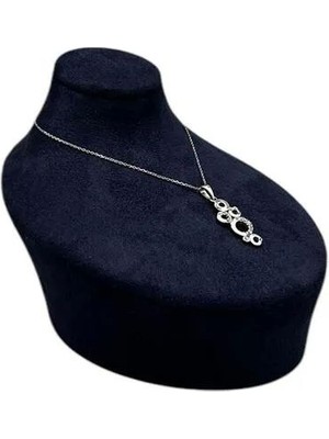 Yerde Model Sardunya Kumaş Takı Mankeni, Lacivert, 12X14 cm