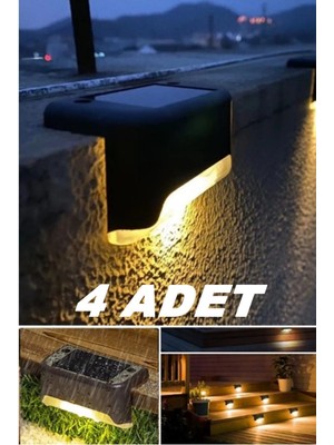 4'lü Sarı Güneş Enerjili Bahçe ve Balkon LED Aydınlatma Seti